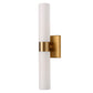 18 in. 2-Light Modern Gold Double Tube Wall Sconce, Sleek Up and Down Light Fixture for Bathroom, Bedroom, or Hallway