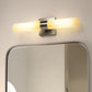 18 in. 2-Light Brushed Nickel and White Double Tube Wall Sconce, Sleek Up and Down Light Fixture for Bathroom, Bedroom