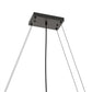 YANSUN 10-Light Crystal Island Chandelier in Matte Black, Modern Linear Dining Room Pendant with E12 Base, 44.5 in.