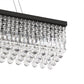YANSUN 10-Light Crystal Island Chandelier in Matte Black, Modern Linear Dining Room Pendant with E12 Base, 44.5 in.