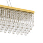 YANSUN 10-Light Gold Crystal Island Chandelier 44.5in Linear Ceiling Light E12 Luxury Dining Room Fixture