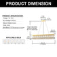 YANSUN 10-Light Gold Crystal Island Chandelier 44.5in Linear Ceiling Light E12 Luxury Dining Room Fixture
