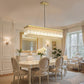 YANSUN 10-Light Gold Crystal Island Chandelier 44.5in Linear Ceiling Light E12 Luxury Dining Room Fixture