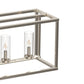 YANSUN 5-Light KD Pendant Island Light with Clear Glass Shades, Sand Nickel Finish, E12 Bulbs Not Included