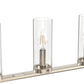 YANSUN 5-Light KD Pendant Island Light with Clear Glass Shades, Sand Nickel Finish, E12 Bulbs Not Included