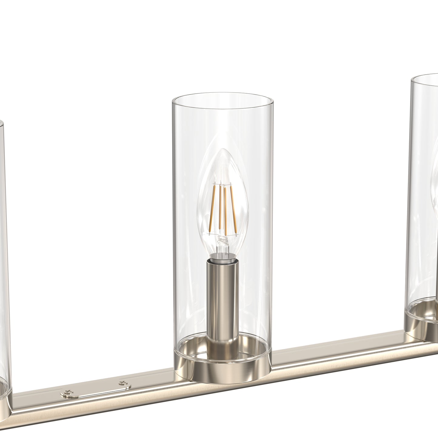 YANSUN 5-Light KD Pendant Island Light with Clear Glass Shades, Sand Nickel Finish, E12 Bulbs Not Included