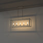 YANSUN 5-Light KD Pendant Island Light with Clear Glass Shades, Sand Nickel Finish, E12 Bulbs Not Included