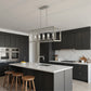 YANSUN 5-Light KD Pendant Island Light with Clear Glass Shades, Sand Nickel Finish, E12 Bulbs Not Included