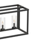 YANSUN 5-Light KD Pendant Island Light with Clear Glass Shades, Matte Black Finish, E12 Bulbs Not Included