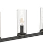 YANSUN 5-Light KD Pendant Island Light with Clear Glass Shades, Matte Black Finish, E12 Bulbs Not Included