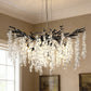 YANSUN 10-Light Matte Black Crystal Branch Chandelier with Crystal Shade, 31. 5 in. Traditional Hanging Fixture for Kitchen