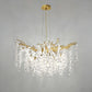 YANSUN 10-Light 31.5 in. Champagne Gold Traditional Crystal Chandelier with Crystal Shade and Metal Branch Design G9 Base