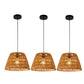 YANSUN 3-Pack1-Light Farmhouse Boho Pendant Light with Natural Woven Shade No Bulbs Included for Dining Room or Entryway