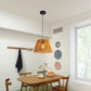 YANSUN 3-Pack1-Light Farmhouse Boho Pendant Light with Natural Woven Shade No Bulbs Included for Dining Room or Entryway