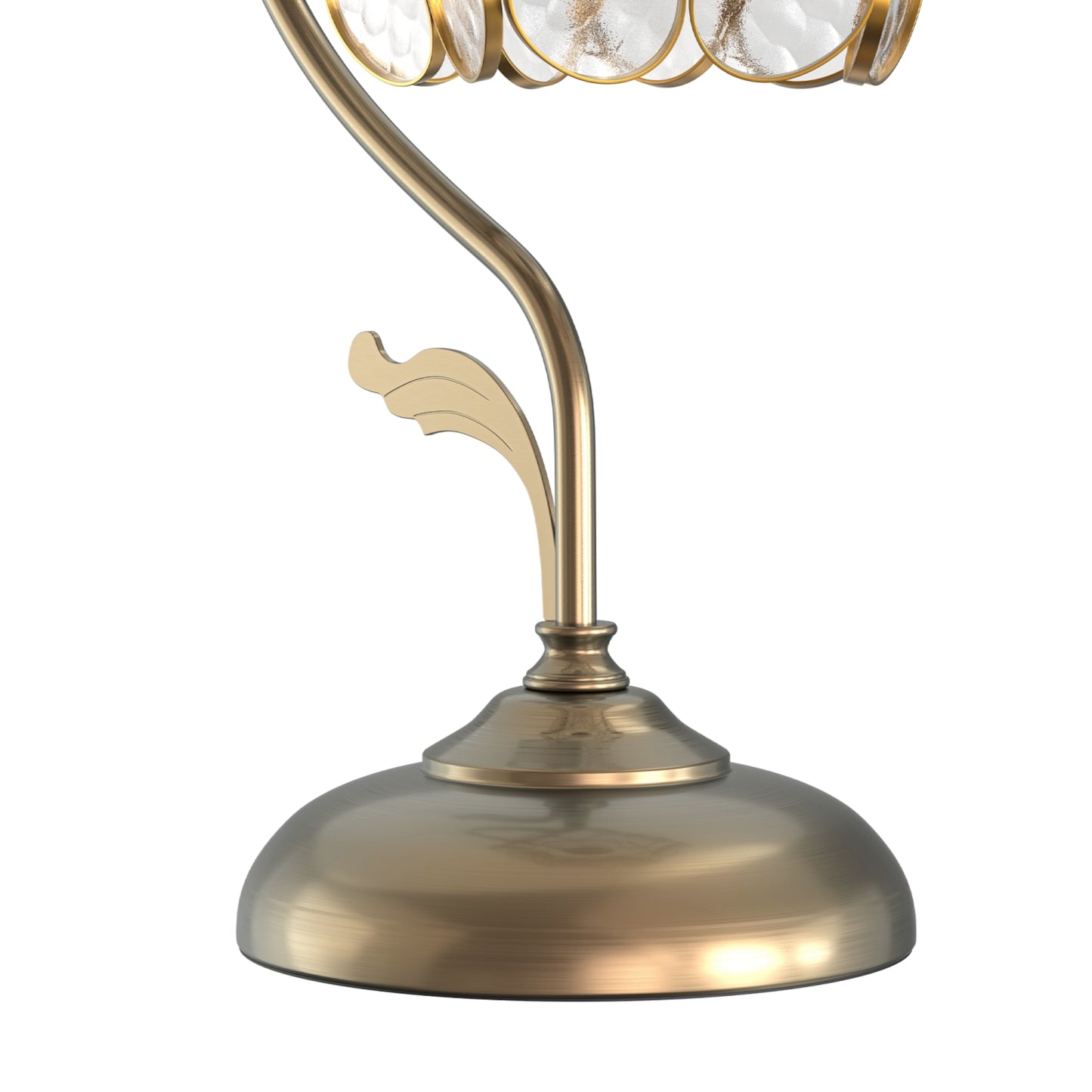 YANSUN 16.5in. 1 Light Copper Flower Table Lamp with Pale Glass Shade, No Bulbs Included Transitional Table Lamp for Bedroom