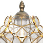 YANSUN 16.5in. 1 Light Copper Flower Table Lamp with Pale Glass Shade, No Bulbs Included Transitional Table Lamp for Bedroom