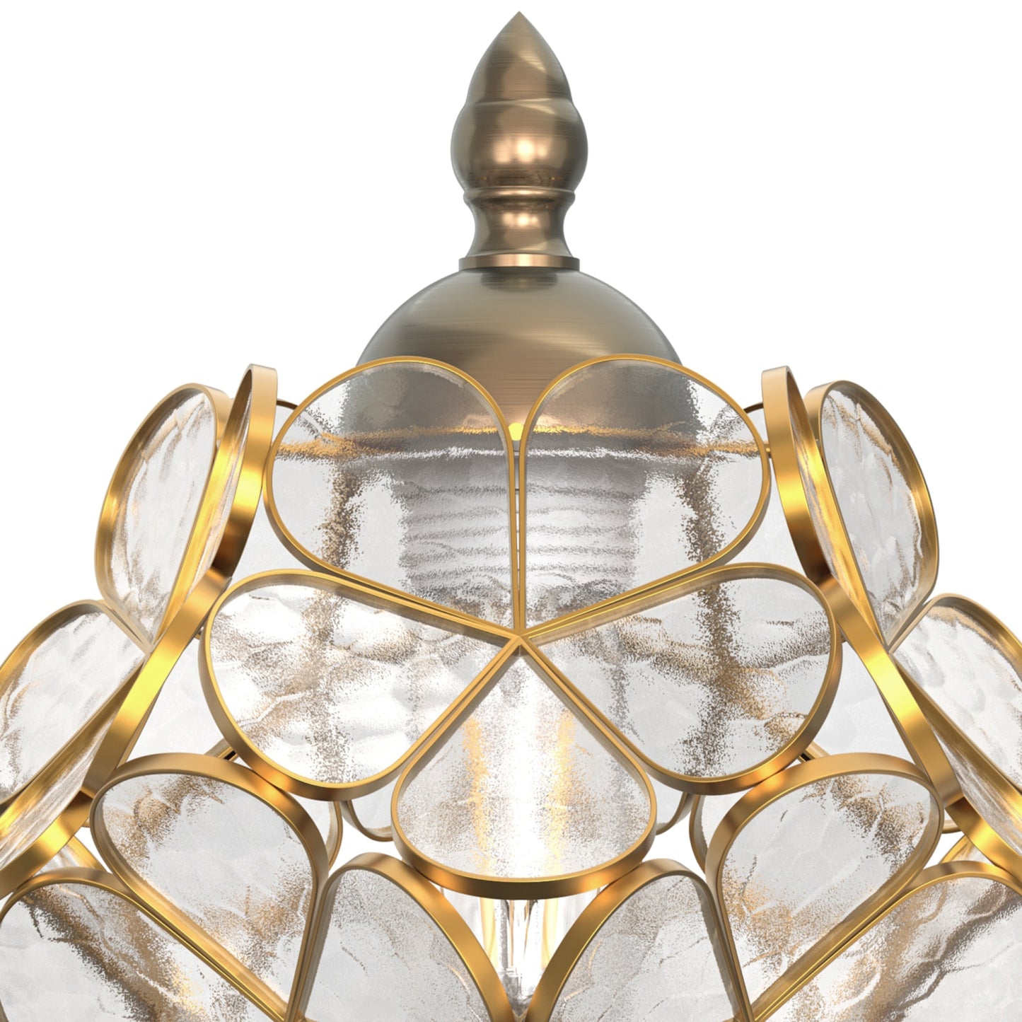 YANSUN 16.5in. 1 Light Copper Flower Table Lamp with Pale Glass Shade, No Bulbs Included Transitional Table Lamp for Bedroom