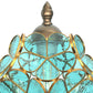 YANSUN 9.8in Green Glass Flower Table Lamp with Brass Finish E26 Bedside Desk Light Fixture