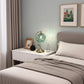 YANSUN 9.8in Green Glass Flower Table Lamp with Brass Finish E26 Bedside Desk Light Fixture