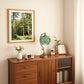 YANSUN 9.8in Green Glass Flower Table Lamp with Brass Finish E26 Bedside Desk Light Fixture