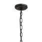 YANSUN 56.7 in. 12-Light Matte Black Drum Chandelier with 4-Tier Triangle Crystal Strips and E12 Base for Dining Room