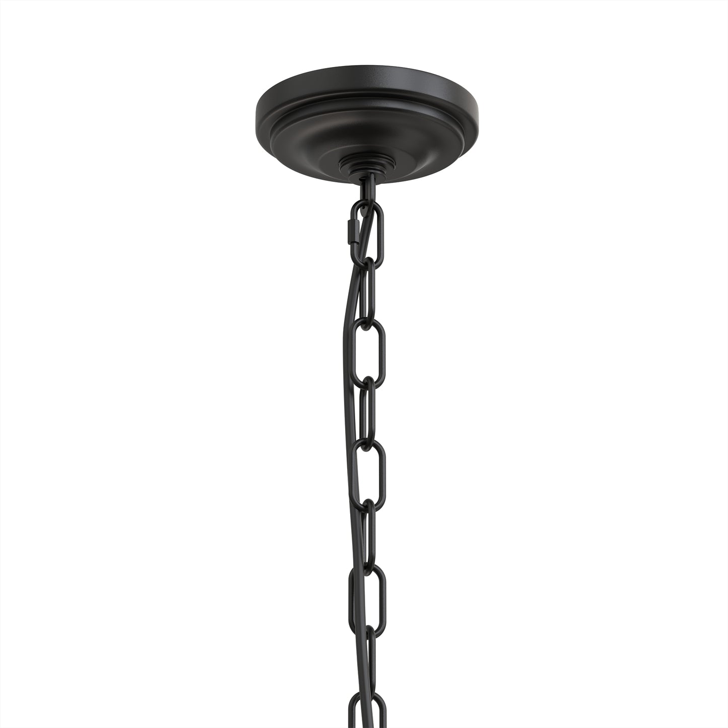 YANSUN 56.7 in. 12-Light Matte Black Drum Chandelier with 4-Tier Triangle Crystal Strips and E12 Base for Dining Room