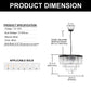 YANSUN 56.7 in. 12-Light Matte Black Drum Chandelier with 4-Tier Triangle Crystal Strips and E12 Base for Dining Room