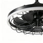 YANSUN 19.7 in. LED Outdoor Cage Ceiling Fan with Remote,Sand Black Downrod Mount Fandelier with 6 Speeds,3 CCT for Bar Foyer