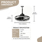 YANSUN 19.7 in. LED Outdoor Cage Ceiling Fan with Remote,Sand Black Downrod Mount Fandelier with 6 Speeds,3 CCT for Bar Foyer