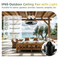 YANSUN 19.7 in. LED Outdoor Cage Ceiling Fan with Remote,Sand Black Downrod Mount Fandelier with 6 Speeds,3 CCT for Bar Foyer