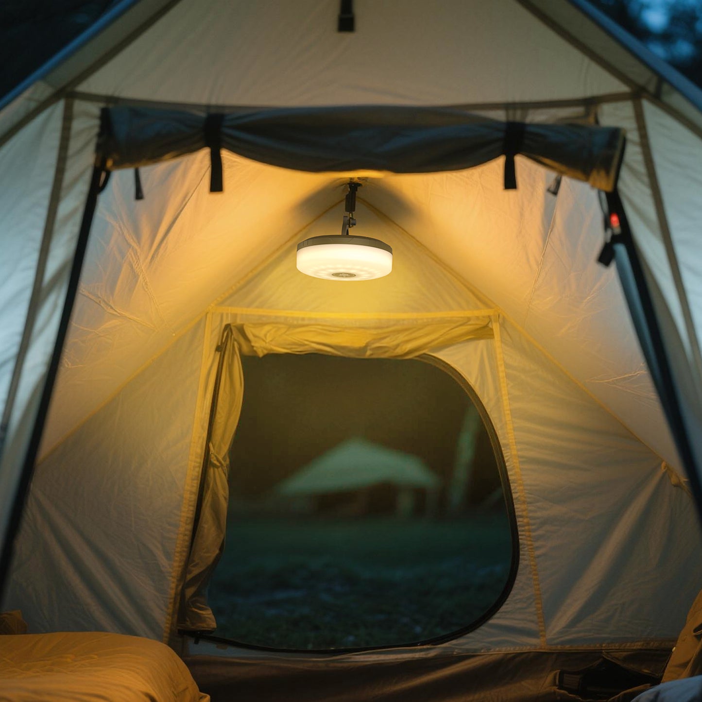 YANSUNOutdoor Camping String Light with 10M Retractable LED Fairy Lights Warm White RGB Emergency Lantern Magnetic Hanging Light Green
