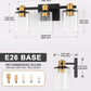20 in. 3-Light Black Gold Bathroom Vanity Light with Clear Glass Shades for Mirror and Vanity