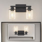 YANSUN 2-Light Black Vanity Light with Metal Frame E26 Bulb Not Included