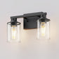 YANSUN 2-Light Black Vanity Light with Metal Frame E26 Bulb Not Included