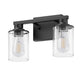 YANSUN 2-Light Black Vanity Light with Metal Frame E26 Bulb Not Included