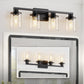YANSUN 27 in. 4-Light Black Metal Cylinder Vanity Light with Dimmable Perfect for Vanity Powder Room Dressing Room