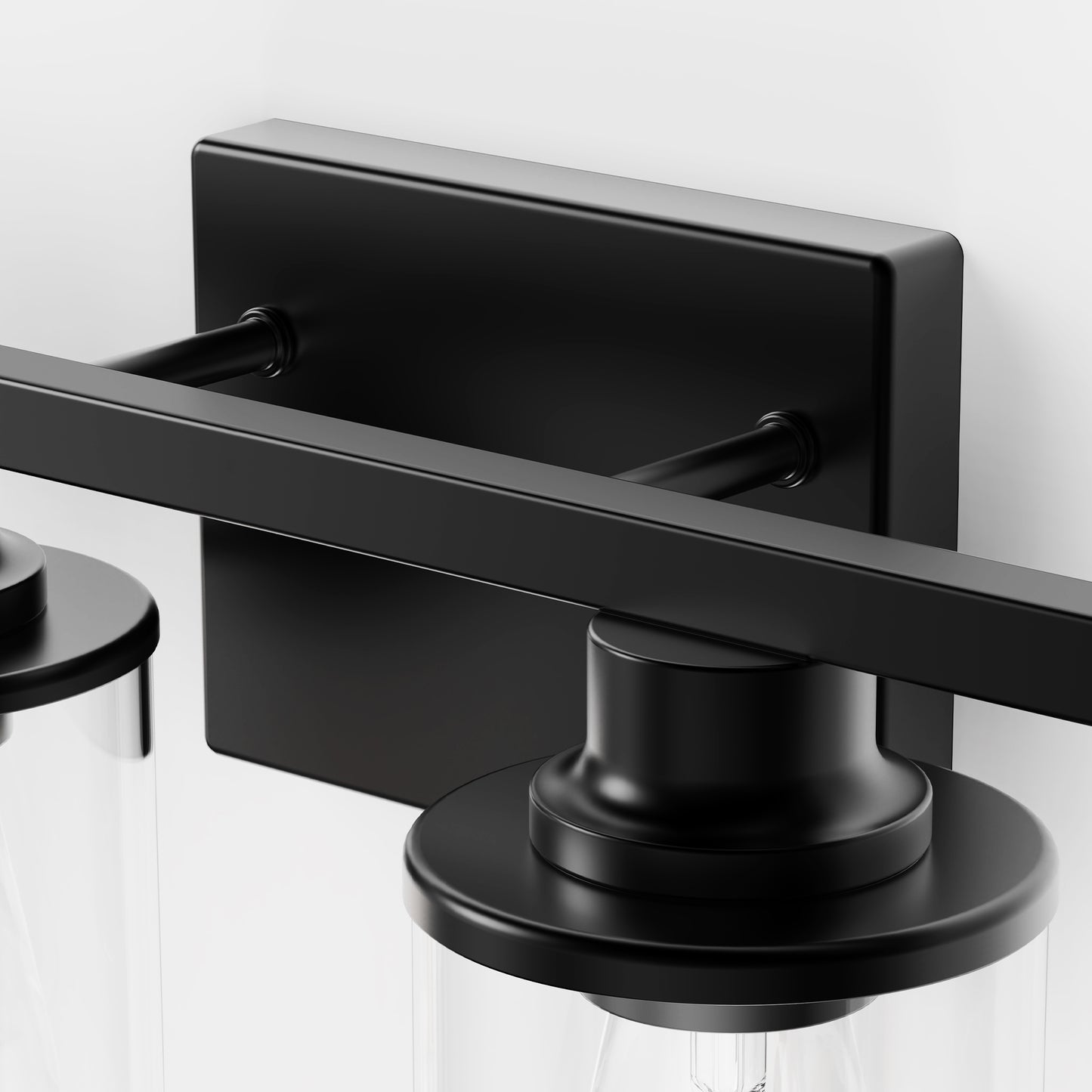 YANSUN 27 in. 4-Light Black Metal Cylinder Vanity Light with Dimmable Perfect for Vanity Powder Room Dressing Room