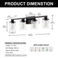 YANSUN 27 in. 4-Light Black Metal Cylinder Vanity Light with Dimmable Perfect for Vanity Powder Room Dressing Room