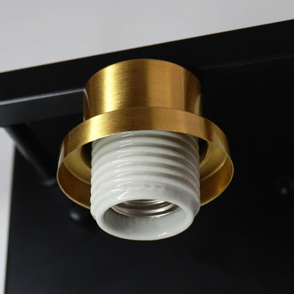 27 in. 4 Light Bathroom Vanity Light, Modern Black and Gold Bathroom Lights Fixtures Over Mirror with Clear Glass Shade