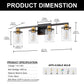 27 in. 4 Light Bathroom Vanity Light, Modern Black and Gold Bathroom Lights Fixtures Over Mirror with Clear Glass Shade