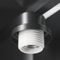 YANSUN 33 in. 5-Light Black Metal Vanity Light with Clear Glass Shade and No Bulbs Included