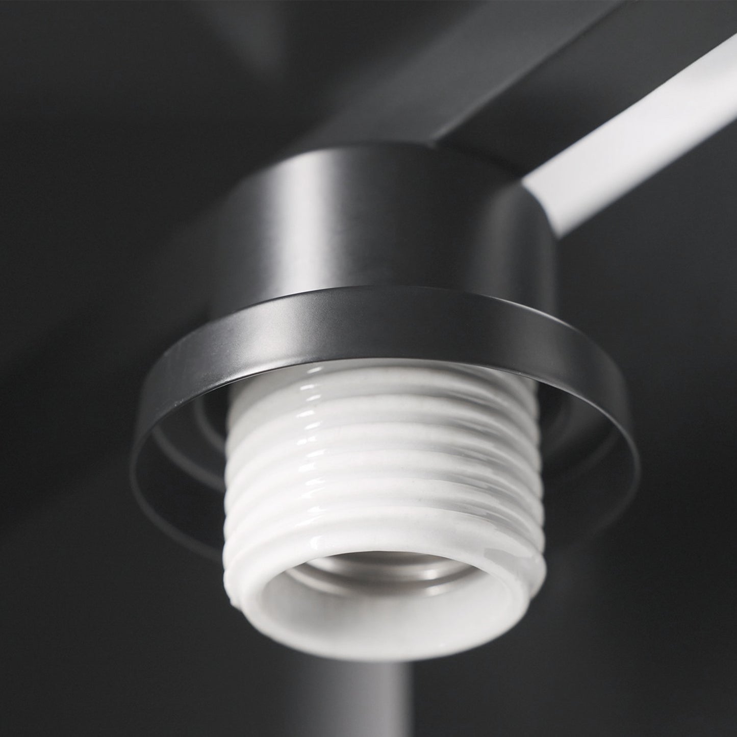 YANSUN 33 in. 5-Light Black Metal Vanity Light with Clear Glass Shade and No Bulbs Included