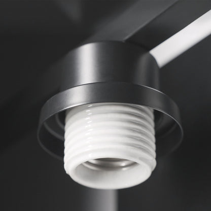 YANSUN 33 in. 5-Light Black Metal Vanity Light with Clear Glass Shade and No Bulbs Included