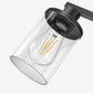 YANSUN 33 in. 5-Light Black Metal Vanity Light with Clear Glass Shade and No Bulbs Included