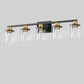 33 in. 5 Light Bathroom Vanity Light,Black and Gold Light with Clear Glass Shade, Black Wall Sconce for Bathroom,Bedroom