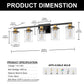33 in. 5 Light Bathroom Vanity Light,Black and Gold Light with Clear Glass Shade, Black Wall Sconce for Bathroom,Bedroom
