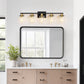 33 in. 5 Light Bathroom Vanity Light,Black and Gold Light with Clear Glass Shade, Black Wall Sconce for Bathroom,Bedroom