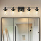 33 in. 5-Light Black Bathroom Vanity Light with Clear Glass Shades for Bathroom, Bedroom, or Hallway