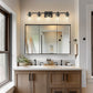 33 in. 5-Light Black Bathroom Vanity Light with Clear Glass Shades for Bathroom, Bedroom, or Hallway