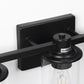 20 in. 3 Light Bathroom Vanity Light, Matte Black Fixtures with Clear Glass Shade, Modern Bathroom Lights Over Mirror